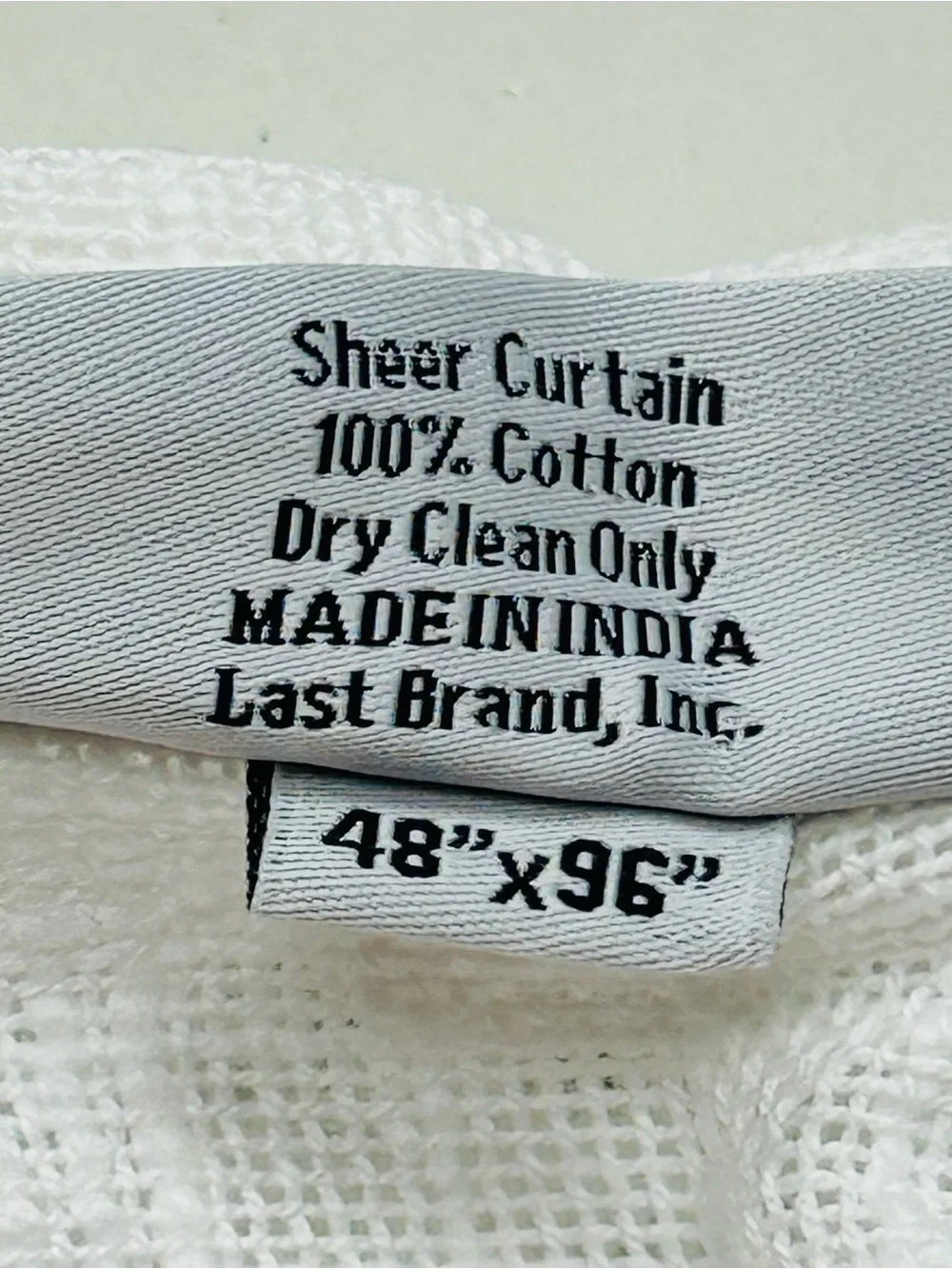 QUINCE Set Of 2 48x96 Cotton Sheer Curtains White 9722